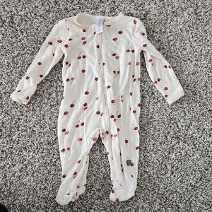 Modern Moments Cherry Print Sleeper- Bamboo! -0-3 Months.